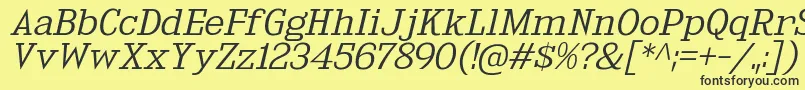 KingsbridgeExLtIt Font – Black Fonts on Yellow Background