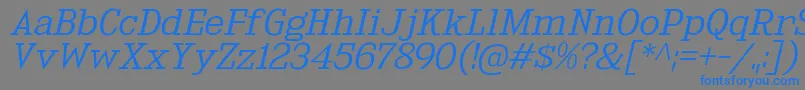 KingsbridgeExLtIt Font – Blue Fonts on Gray Background