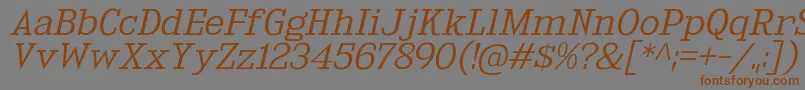 KingsbridgeExLtIt Font – Brown Fonts on Gray Background