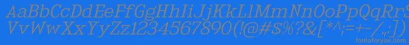 KingsbridgeExLtIt Font – Gray Fonts on Blue Background