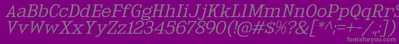 KingsbridgeExLtIt Font – Gray Fonts on Purple Background