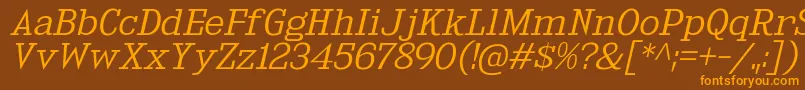 KingsbridgeExLtIt Font – Orange Fonts on Brown Background