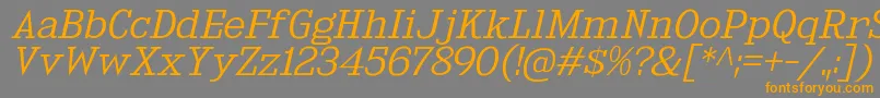 KingsbridgeExLtIt Font – Orange Fonts on Gray Background