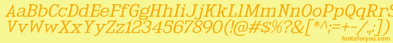 KingsbridgeExLtIt Font – Orange Fonts on Yellow Background