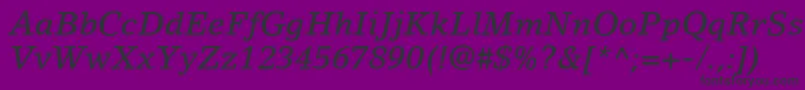 fuente LinoLetterLtMediumItalic – Fuentes Negras Sobre Fondo Morado