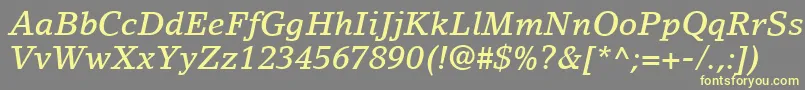 LinoLetterLtMediumItalic Font – Yellow Fonts on Gray Background