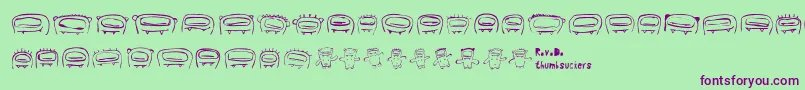 RvdThumbsuckers Font – Purple Fonts on Green Background