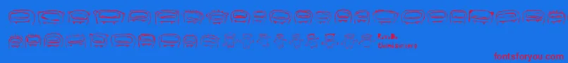 Fonte RvdThumbsuckers – fontes vermelhas em um fundo azul