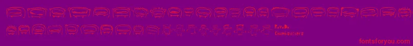 RvdThumbsuckers-Schriftart – Rote Schriften auf violettem Hintergrund