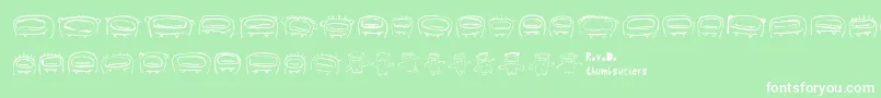 フォントRvdThumbsuckers – 緑の背景に白い文字