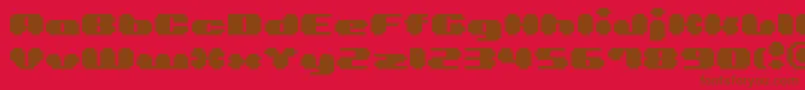 フォントBmlea – 赤い背景に茶色の文字