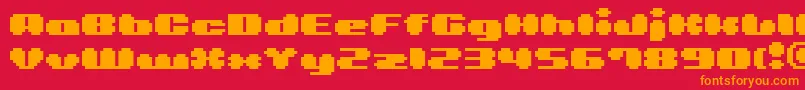 フォントBmlea – 赤い背景にオレンジの文字