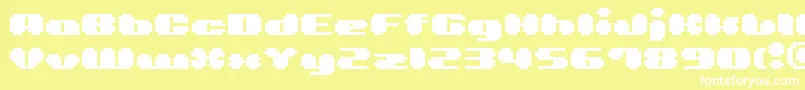 Шрифт Bmlea – белые шрифты на жёлтом фоне