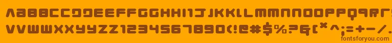 Fonte Youngtechsex – fontes marrons em um fundo laranja
