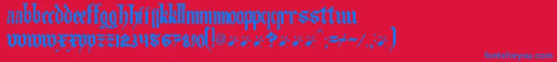 Artofilluminating Font – Blue Fonts on Red Background