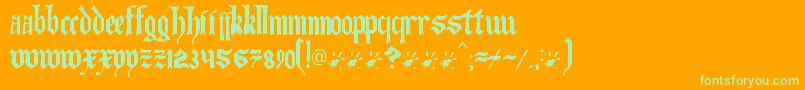 Artofilluminating Font – Green Fonts on Orange Background