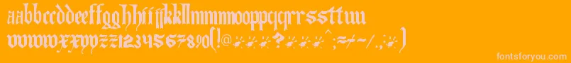 Artofilluminating-Schriftart – Rosa Schriften auf orangefarbenem Hintergrund