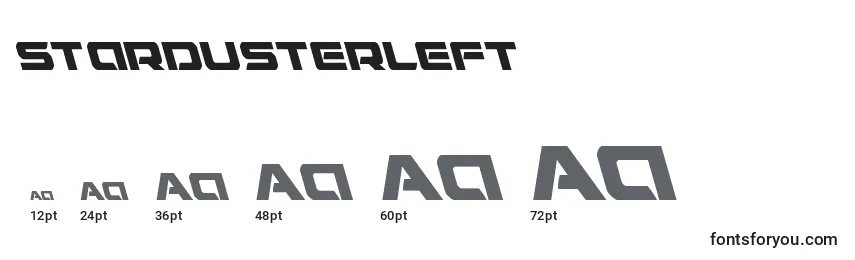 Stardusterleft Font Sizes