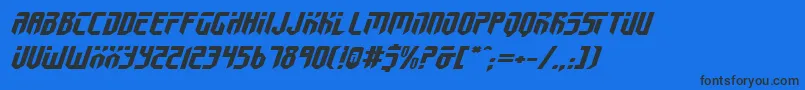 フォントFed2v2ei – 黒い文字の青い背景