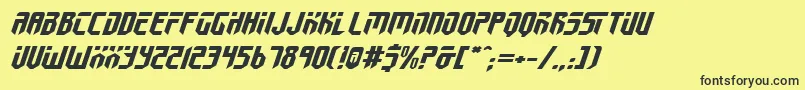 フォントFed2v2ei – 黒い文字の黄色い背景