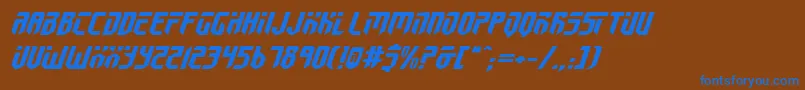 フォントFed2v2ei – 茶色の背景に青い文字