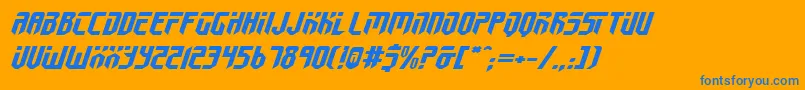 フォントFed2v2ei – オレンジの背景に青い文字