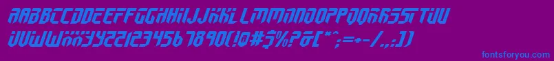 フォントFed2v2ei – 紫色の背景に青い文字