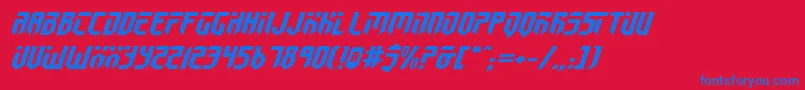 Шрифт Fed2v2ei – синие шрифты на красном фоне