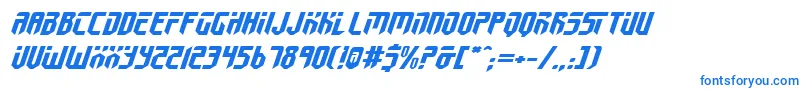 フォントFed2v2ei – 白い背景に青い文字