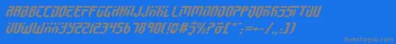 フォントFed2v2ei – 青い背景に灰色の文字