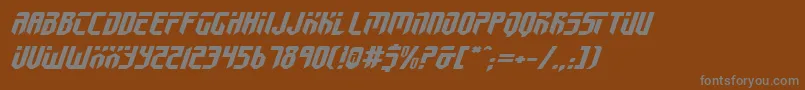 フォントFed2v2ei – 茶色の背景に灰色の文字