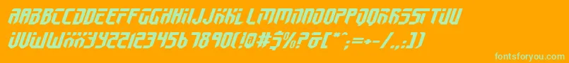 フォントFed2v2ei – オレンジの背景に緑のフォント