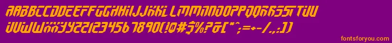 フォントFed2v2ei – 紫色の背景にオレンジのフォント