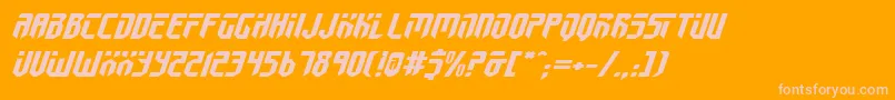 Fed2v2ei-Schriftart – Rosa Schriften auf orangefarbenem Hintergrund