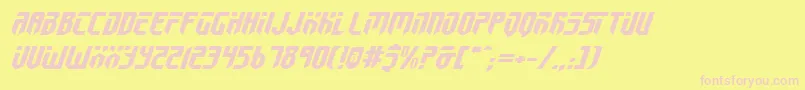 フォントFed2v2ei – ピンクのフォント、黄色の背景