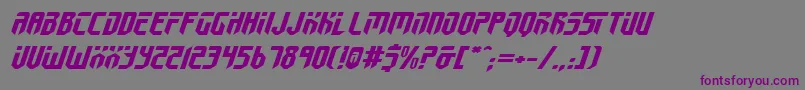 フォントFed2v2ei – 紫色のフォント、灰色の背景