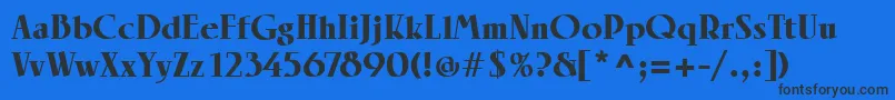 LinotypeRowenaBlack-fontti – mustat fontit sinisellä taustalla