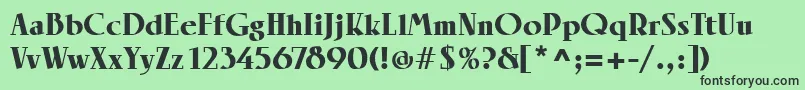 フォントLinotypeRowenaBlack – 緑の背景に黒い文字