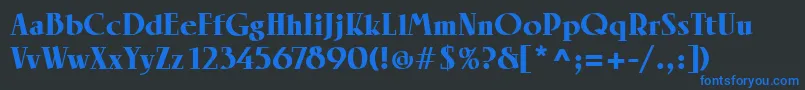 フォントLinotypeRowenaBlack – 黒い背景に青い文字