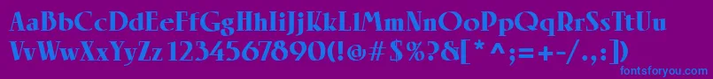 LinotypeRowenaBlack-fontti – siniset fontit violetilla taustalla