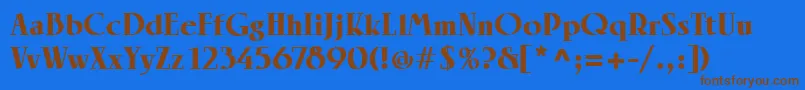 LinotypeRowenaBlack Font – Brown Fonts on Blue Background