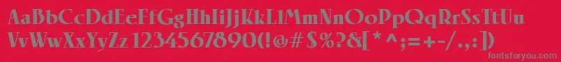 フォントLinotypeRowenaBlack – 赤い背景に灰色の文字
