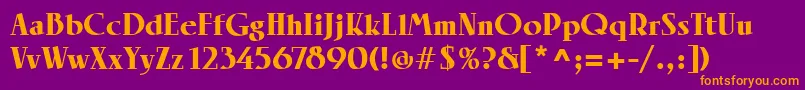 LinotypeRowenaBlack Font – Orange Fonts on Purple Background