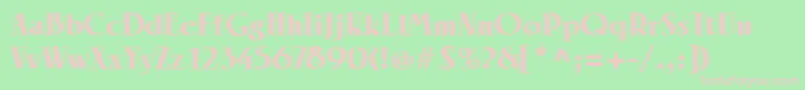 LinotypeRowenaBlack-fontti – vaaleanpunaiset fontit vihreällä taustalla