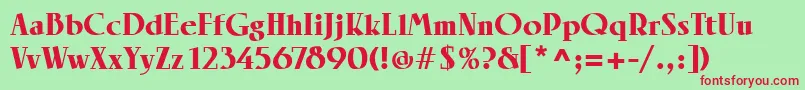 LinotypeRowenaBlack Font – Red Fonts on Green Background