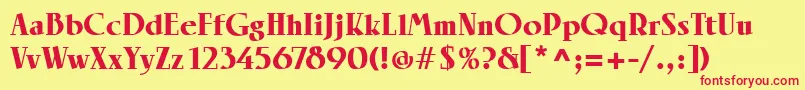 LinotypeRowenaBlack Font – Red Fonts on Yellow Background