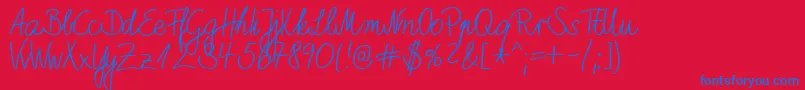 HwMarboDb-Schriftart – Blaue Schriften auf rotem Hintergrund