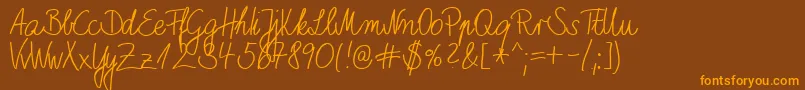 HwMarboDb-Schriftart – Orangefarbene Schriften auf braunem Hintergrund
