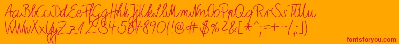 フォントHwMarboDb – オレンジの背景に赤い文字