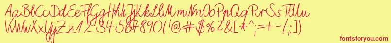 HwMarboDb Font – Red Fonts on Yellow Background